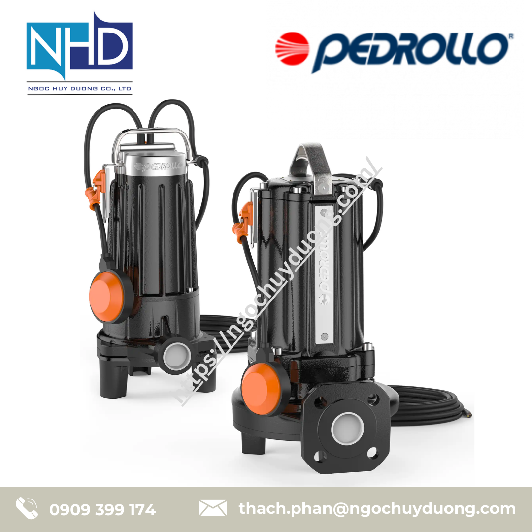 Bơm chìm nước thải Sewage Pumps Pedrollo VX30:50, VX40:70, VXC15:50, VXC30:70, VXC40:100, MC2:40, MC4:80