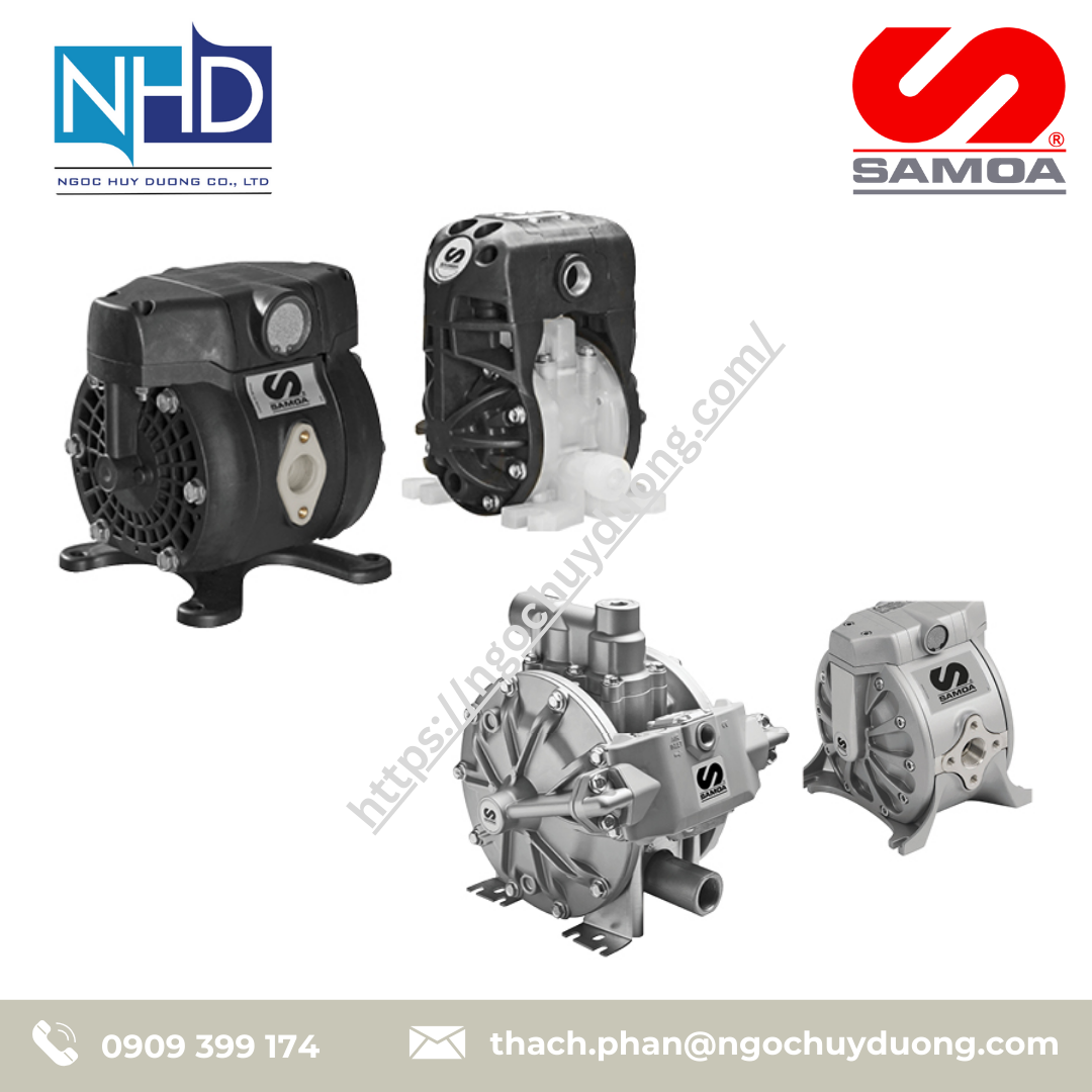 Bơm màng khí nén Air Operated Diaphragm Pumps SAMOA chính hãng DC20, DF100, DF30, DP200 VN