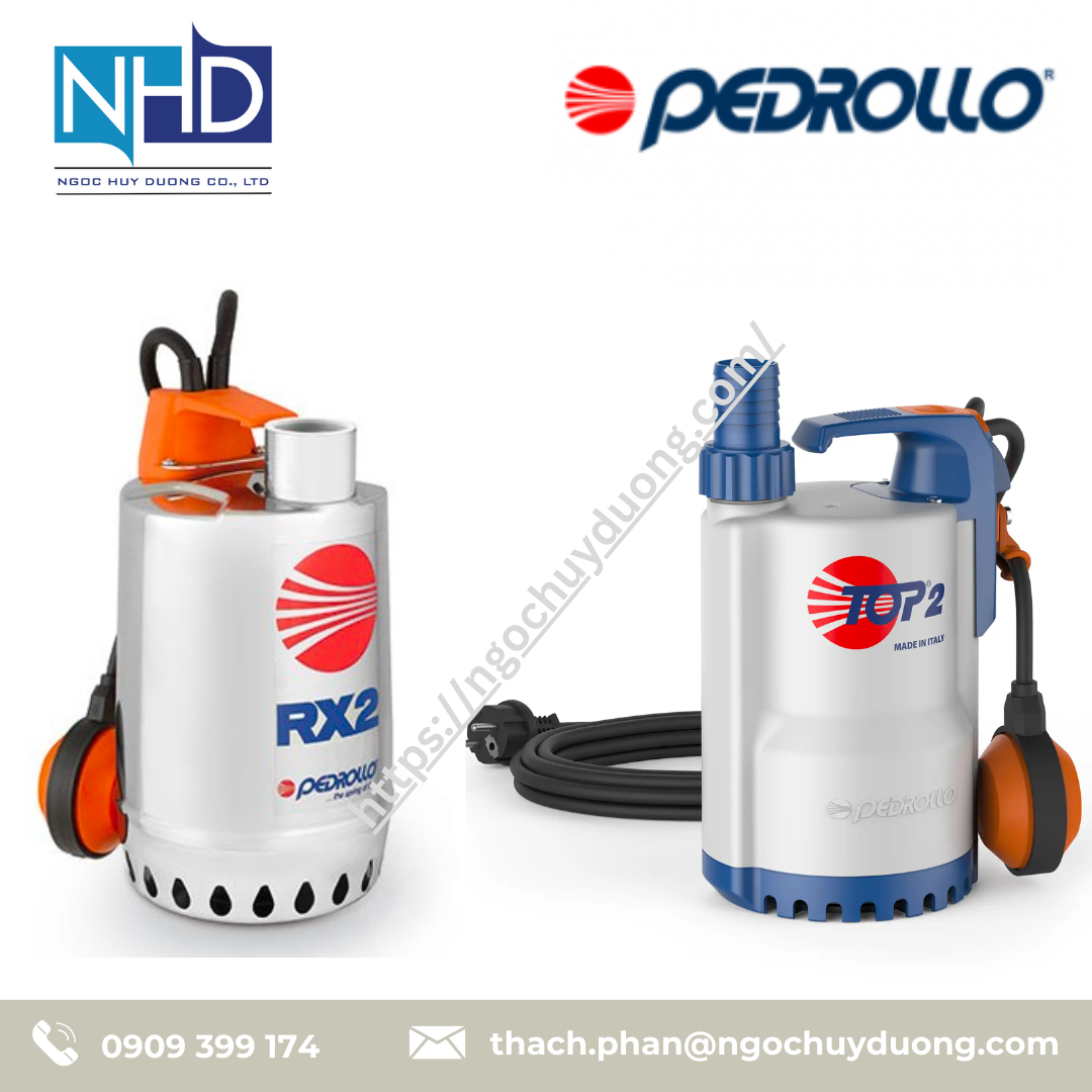 Bơm thoát nước Dewatering Pumps Pedrollo RXm2, RXm3, RXm4, TOP1, TOP2, TOP3