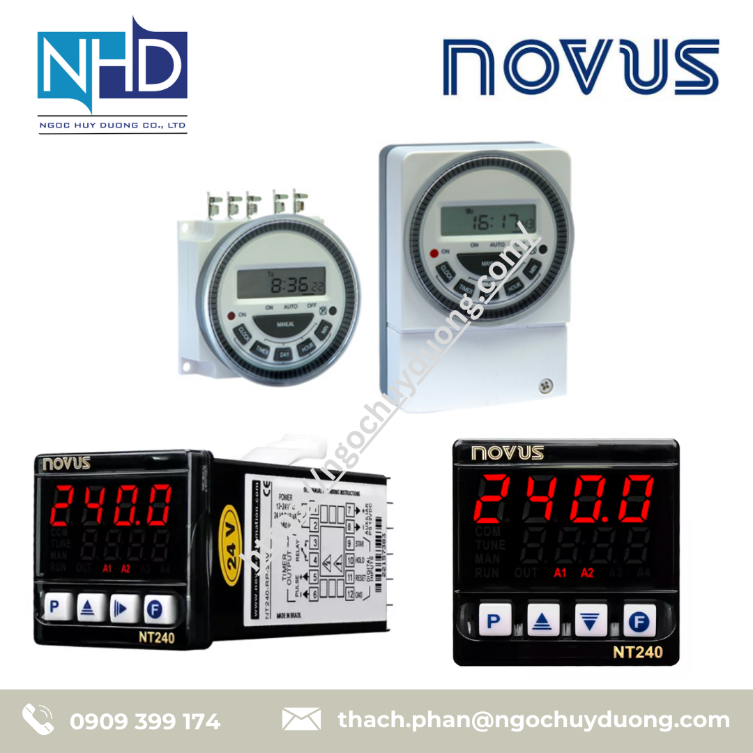 Bộ điều khiển thời gian TIMER & COUNTERS Novus Automation NT240, TM-619