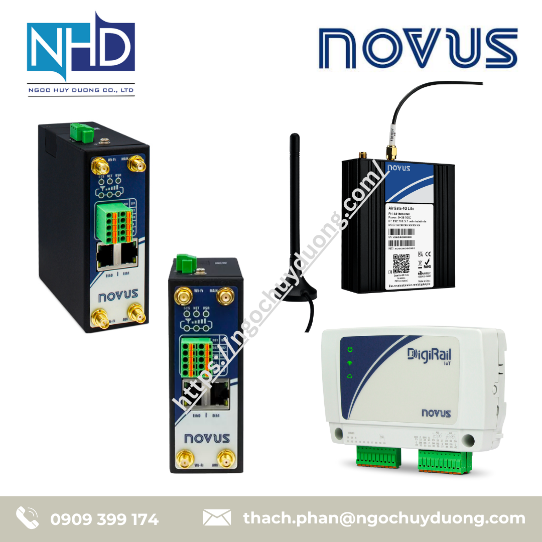 Thiết bị IoT & Gateways Novus Automation DigiRail IoT, AirGate 4G