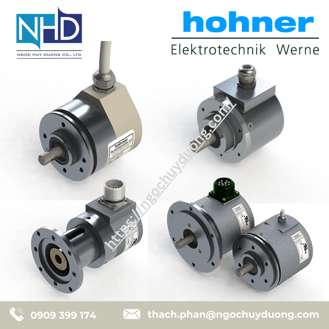 Bộ mã hóa vòng quay Hohner SERIE 100H:DUO, SERIE 50HI INOX, SERIE 19, SERIE 59 Sin:Cos, SERIE 77, SERIE 22M, SERIE 22H, SERIE 130M, SERIE AWA 58, SERIE BC 58.