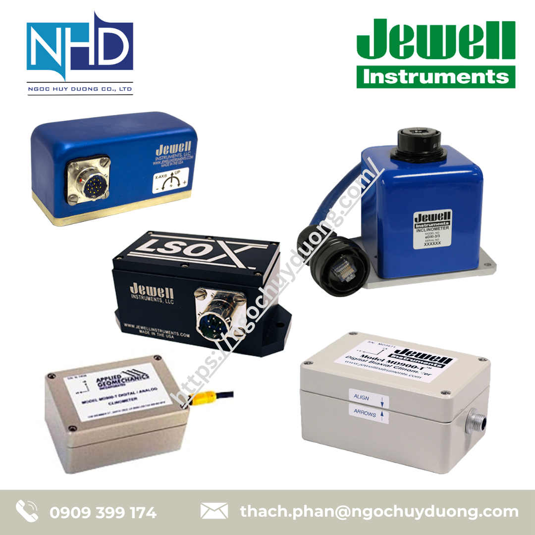 Cảm biến nghiêng kỹ thuật số trục đơn/kép JEWELL-INSTRUMENTS DXI-100, DXI-200, MD900-T, eDXI-100, eDXI-200