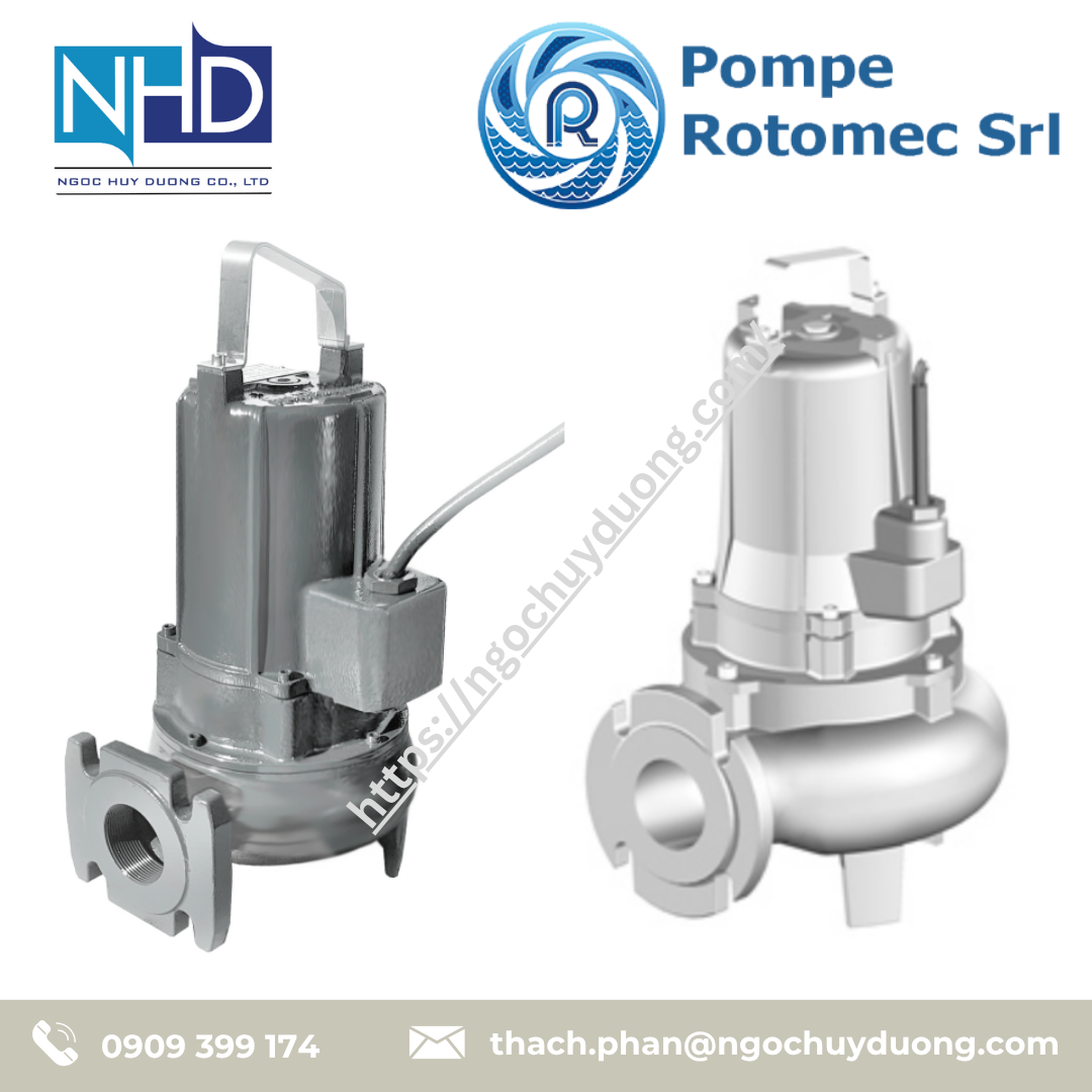 Bơm chìm có bộ nghiền POMPE ROTOMEC DIVOREX 3211 0.9kW, 2850rpm, 18m cột áp