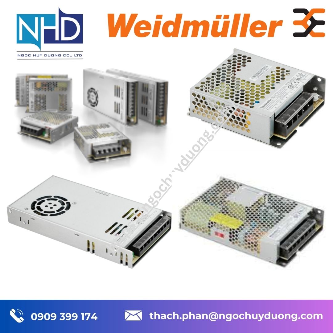 Bộ nguồn Weidmüller PRO PM 100W 24V 4.5A (266020286), 250W 48V 5.2A (266020293), 350W 24V 14.6A (266020294)