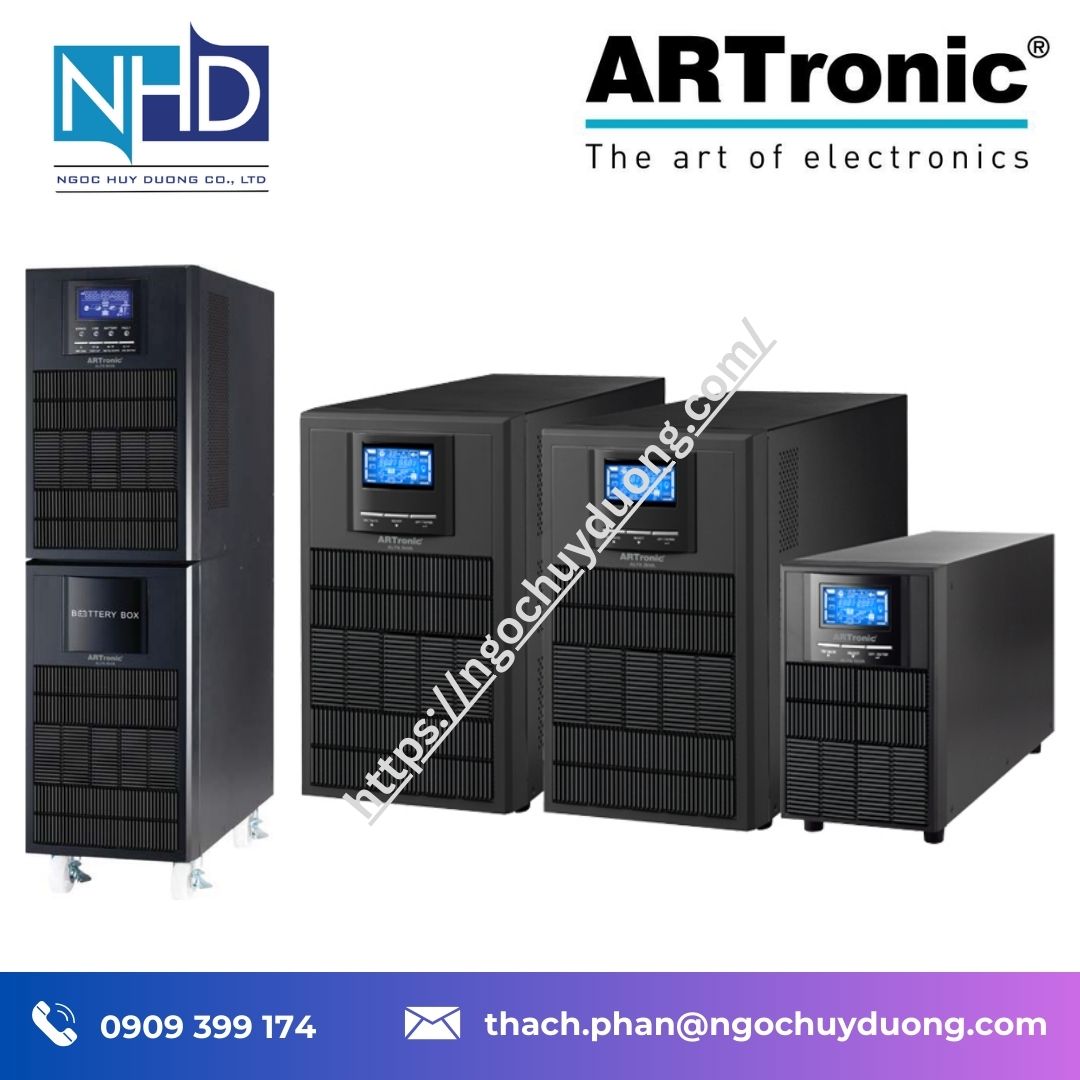 UPS công nghiệp ARTronic Alfa 1–3 kVA – 1000VA, 2000VA, 3000VA (PF 0.9, hiệu suất cao)