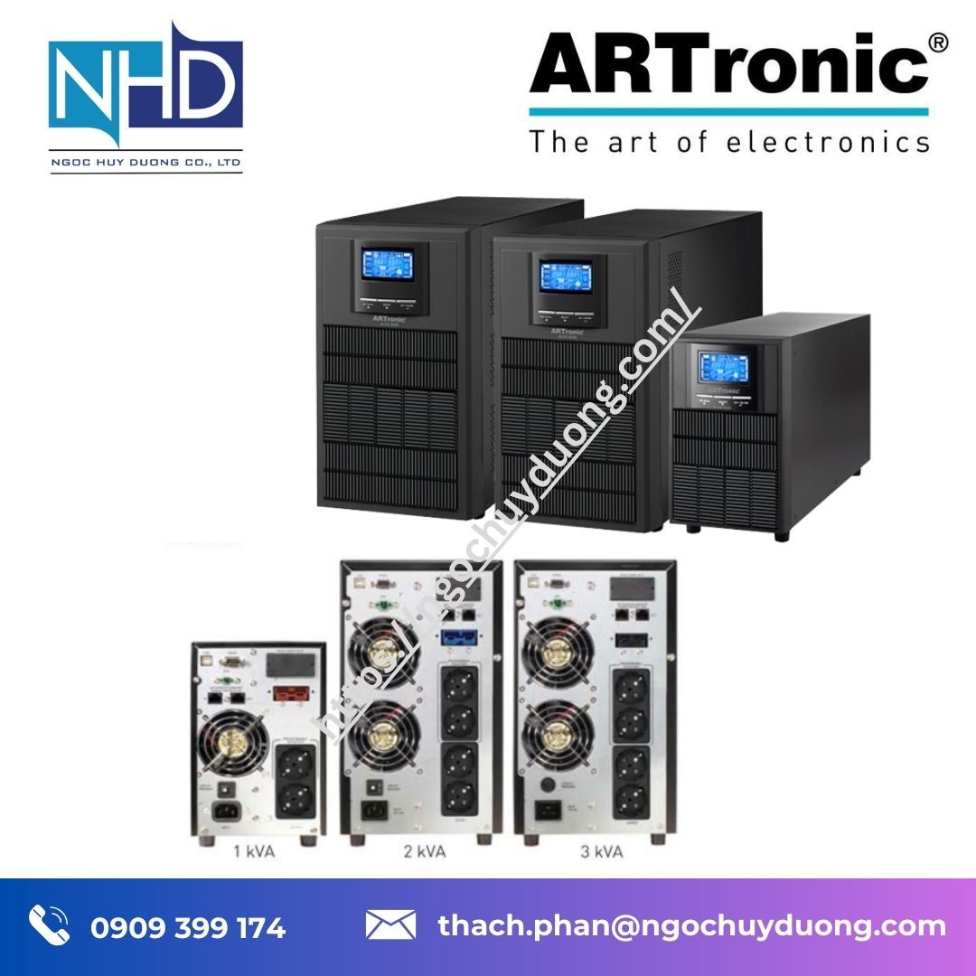 bộ lưu điện văn phòng UPS ARTronic Beta 1–3 kVA – 1000VA, 2000VA, 3000VA (PF 0.8, tối ưu chi phí)