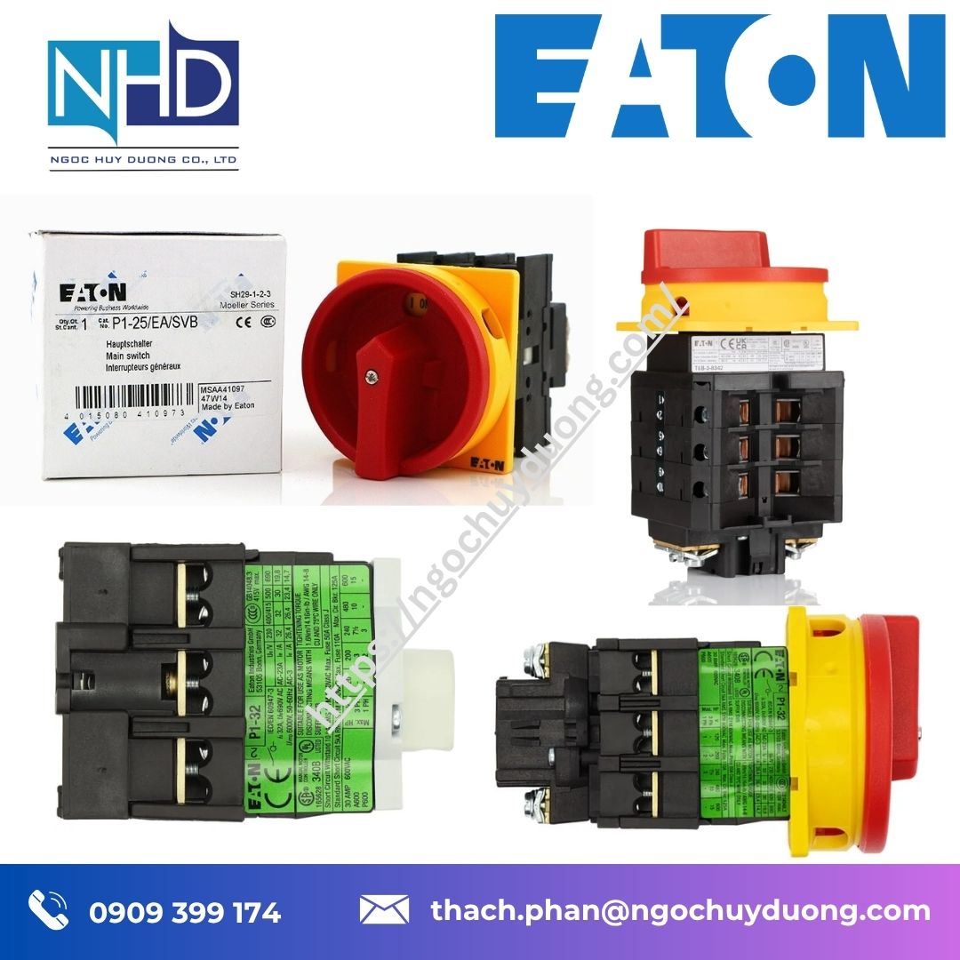 Công tắc chính xác 3 Pha 32A Eaton Precision Switch P1-32:EA:SVB:HI11