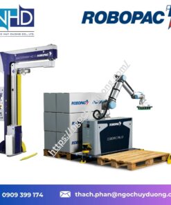 trạm robot xếp hàng tự động COBOPAC LINE Robopac – Trạm robot palletizer tích hợp dây chuyền tự động