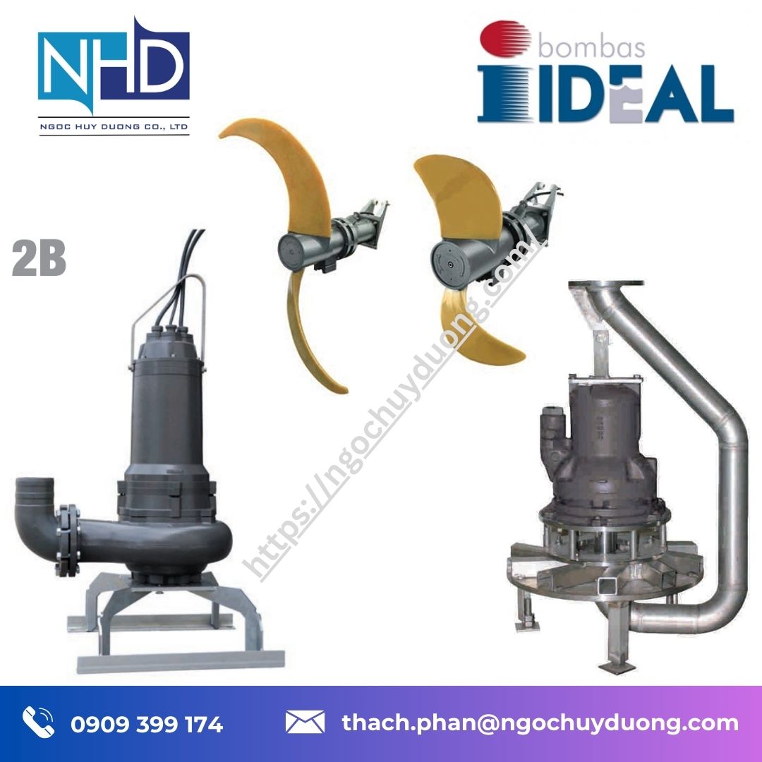 Máy khuấy chìm Bombas Ideal ACS công suất 7 – 7.5 kW – Bể lớn, trạm xử lý tập trung