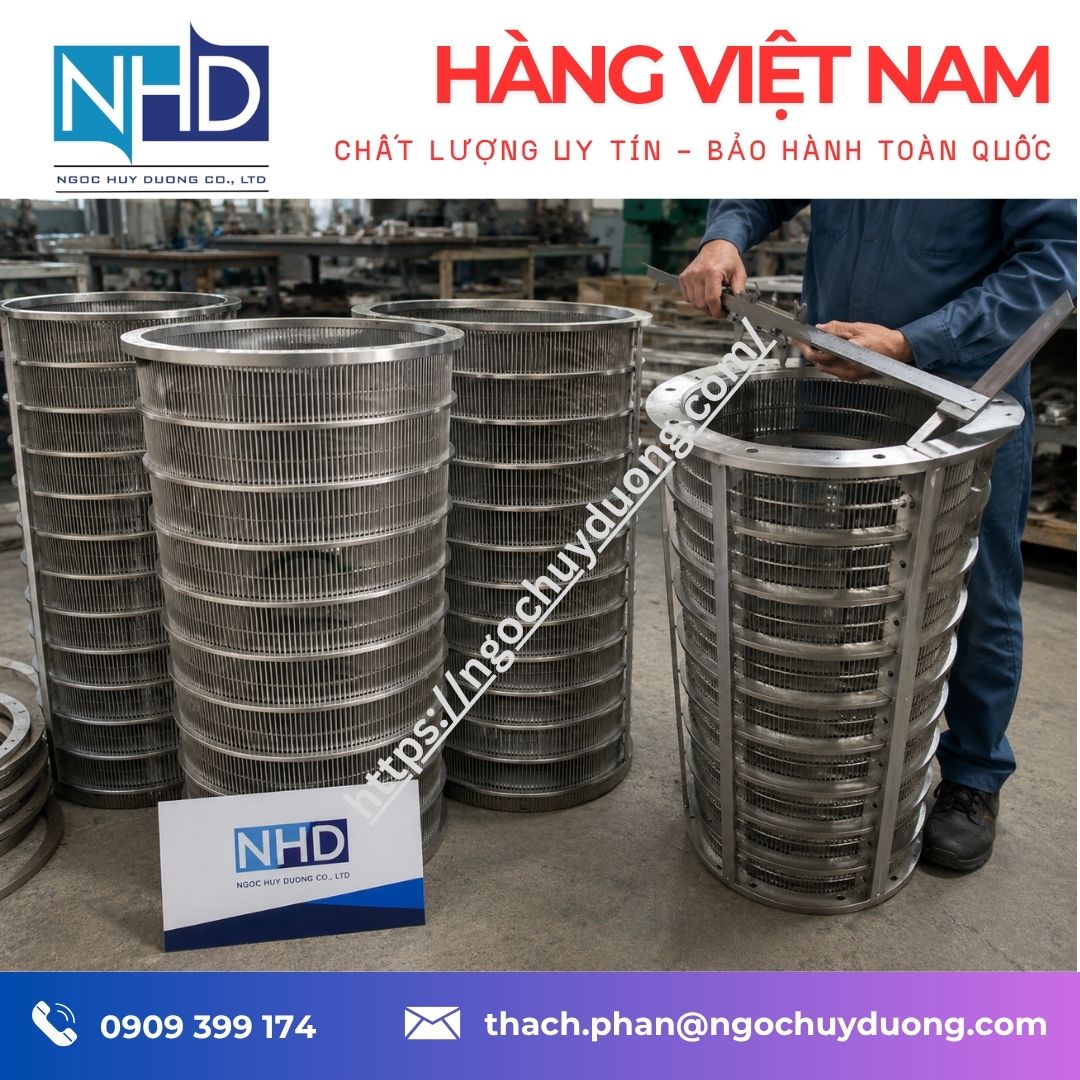 4 NGỌC HUY DƯƠNG chuyên thiết kế và sản xuất lưới lọc dây nêm theo yêu cầu,